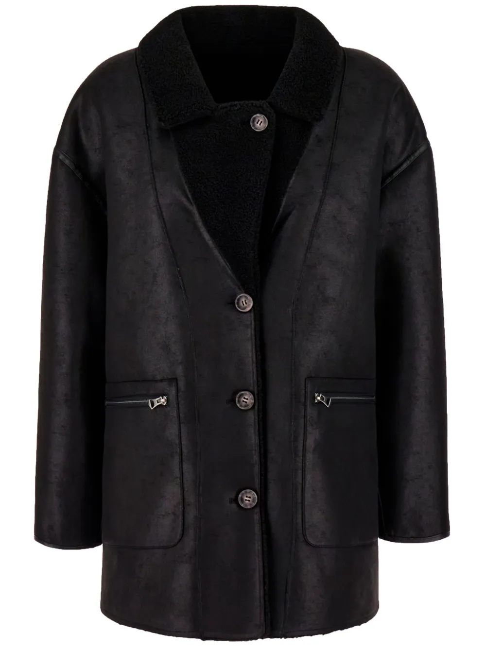 Urbancode faux-shearling reversible jacket - Nero