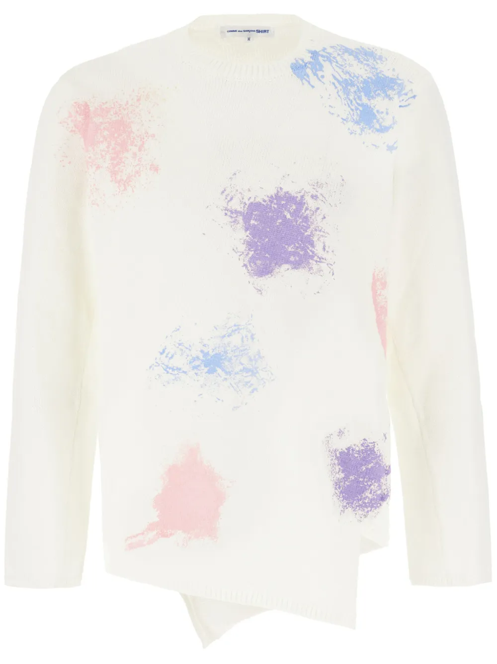Comme Des Garçons Shirt spray-paint effect sweater - Bianco