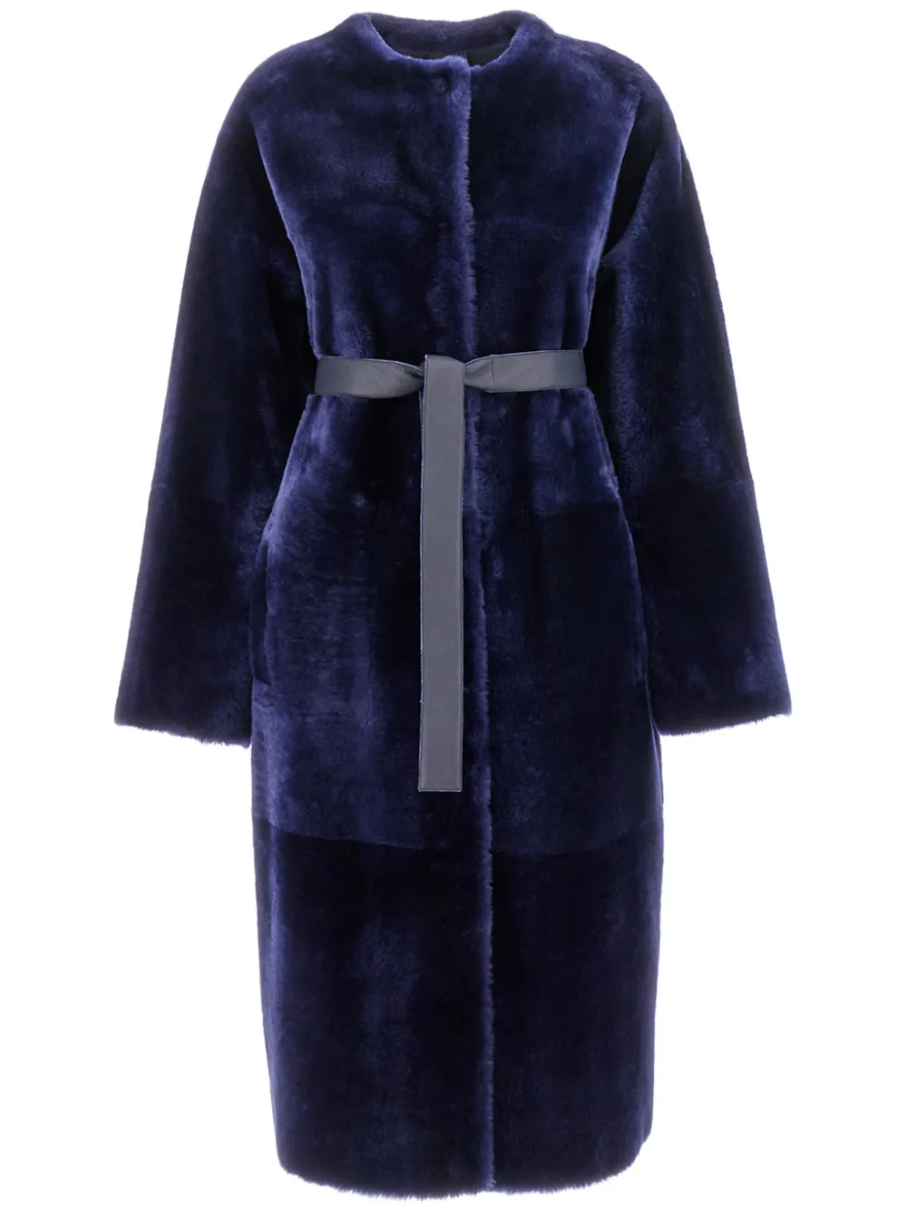 Blancha shearling reversible coat - Blu