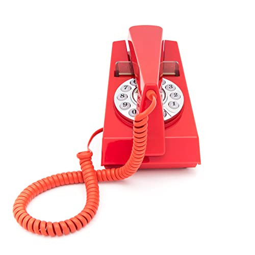 Gpo Trim Telefono Fisso, Con Filo, Quadrante Con Tastierino E Suoneria A Campanello Autentica, Per Casa E Hotel - Rosso