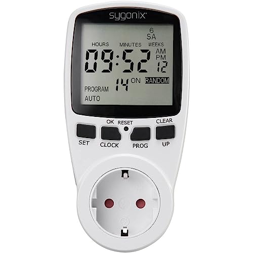 Sygonix 1625525 Timer A Spina Analogico Digitale Settimanale 3680 W Funzione Timer, Funzione Start/Stop, Funzione Ran