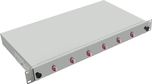 Helos Lwl 19" Breakoutbox Con 6X Lc Duplex Kupplungen Om4, Grigio