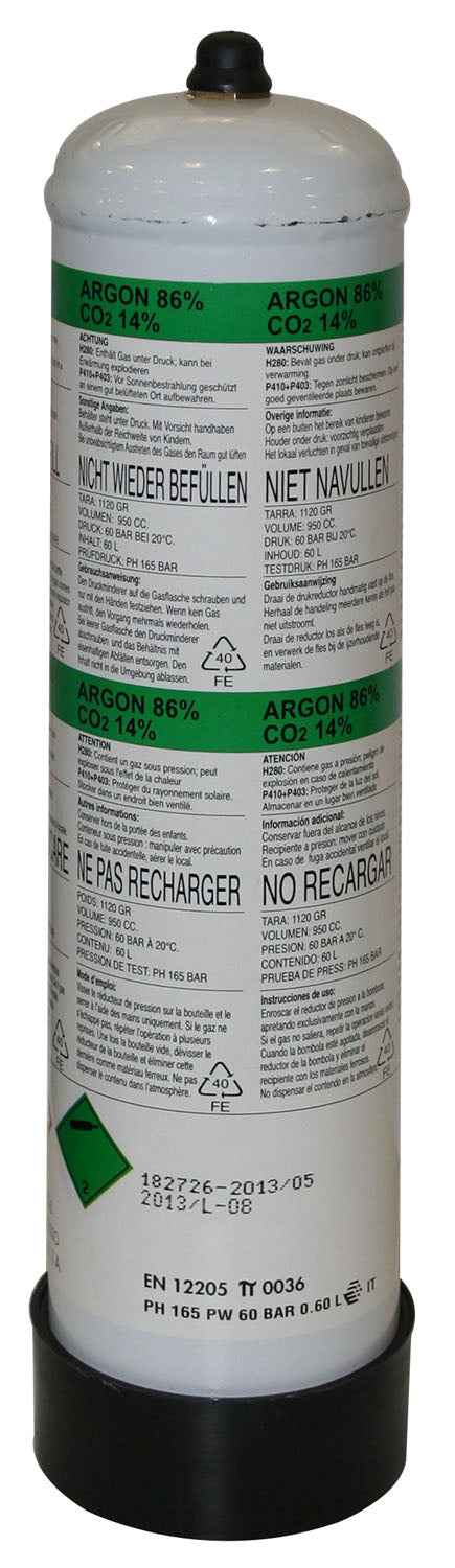 Bombola miscela gas argon/co2 per saldatrice a filo